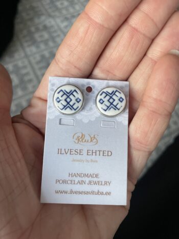 Kõrvarõngad sini-valge KIRIVÖÖ