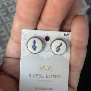Kõrvarõngad sini-valge Viiulivõti