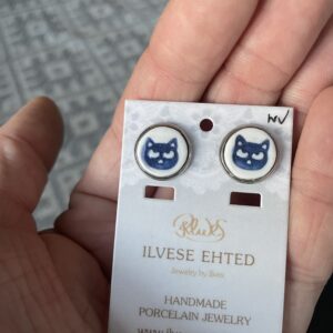 Kõrvarõngad SININE KASS 12mm