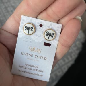 Kõrvarõngad must-valge KIIL (kuldne)