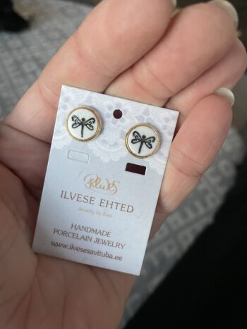 Kõrvarõngad must-valge KIIL (kuldne)